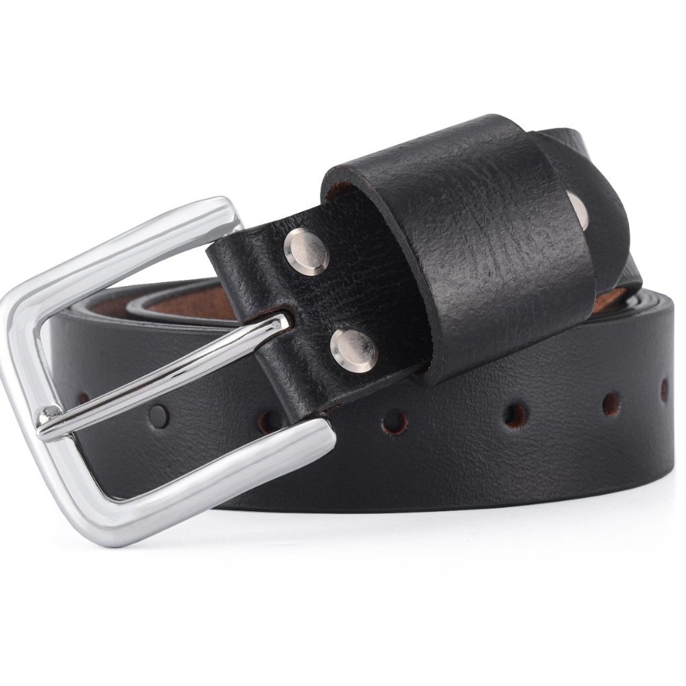 Premium Leather Belt For Men -Royal Blue With Black Tone. Free Personalization - Picture 6 of 15